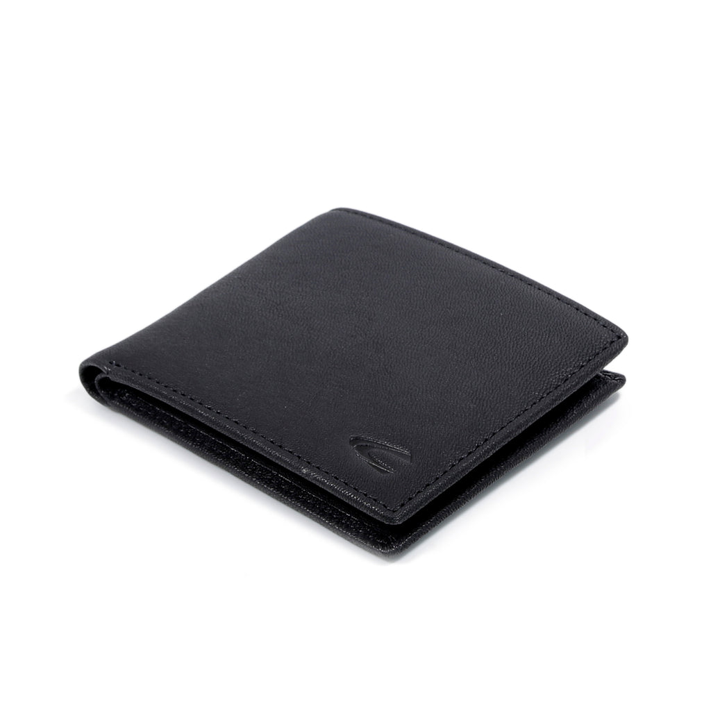 camel active | Men Bi Fold Wallet Leather 10 Card Compartments Grainy Finished | Black