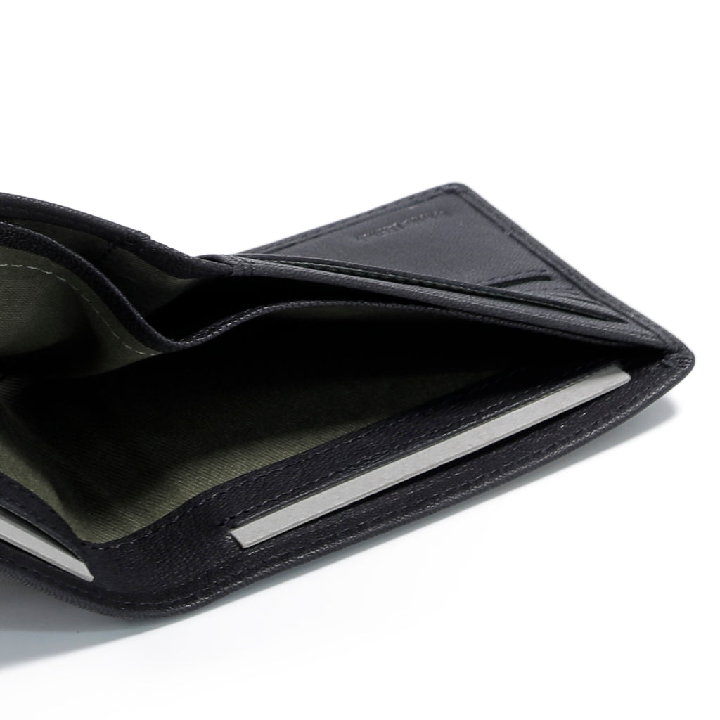 camel active | Men Bi Fold Wallet Leather 10 Card Compartments Grainy Finished | Black