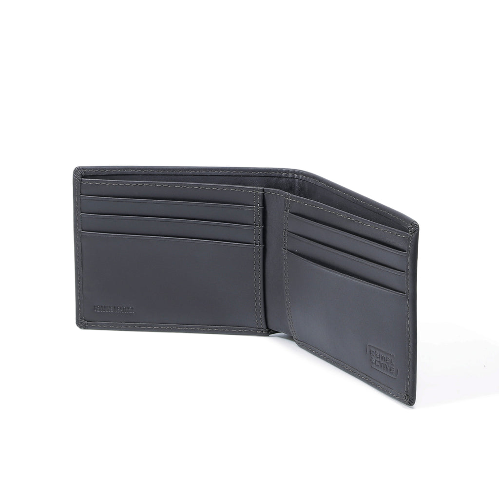 camel active | Men Bi Fold Wallet Leather 6 Card Compartments Wax Finished | Dark Brown
