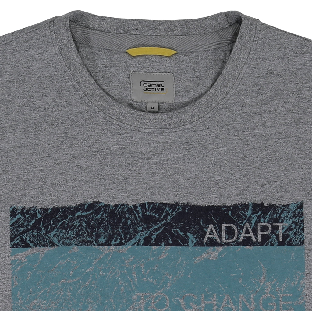 camel active | Short Sleeve T-Shirt in Regular Fit with Graphic Print | Grey