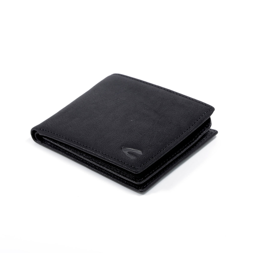 camel active | Men Bi Fold Wallet Leather 13 Card Compartments Grainy Finished | Black