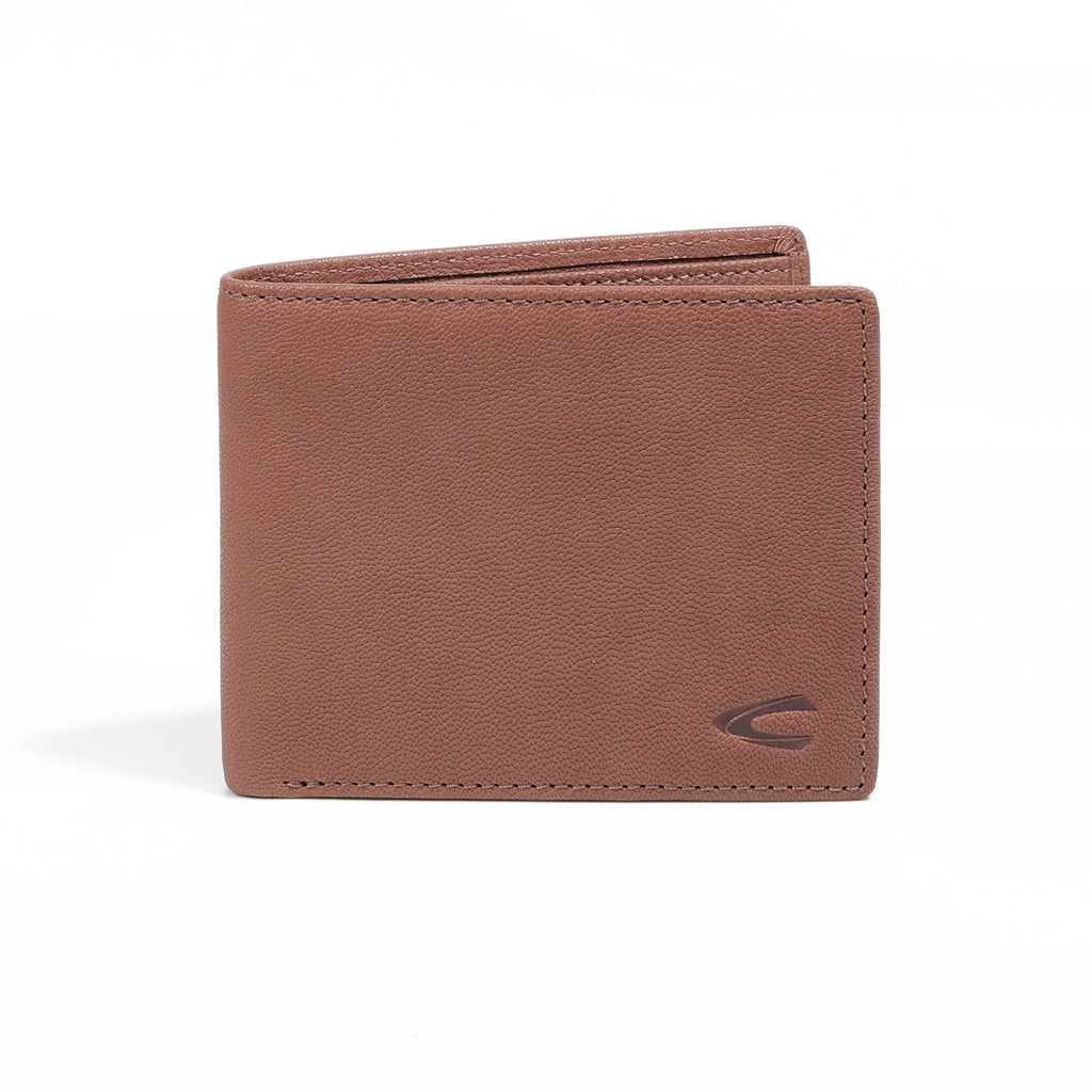 camel active | Men Bi Fold Wallet Leather 13 Card Compartments Grainy Finished | Brown