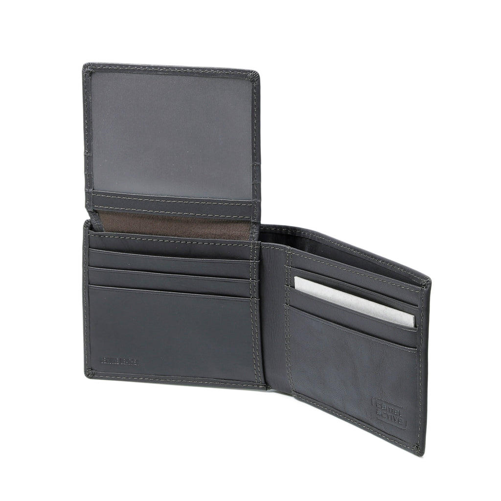 camel active | Men Bi Fold Wallet Leather 10 Card Compartments Wax Finished | Dark Brown