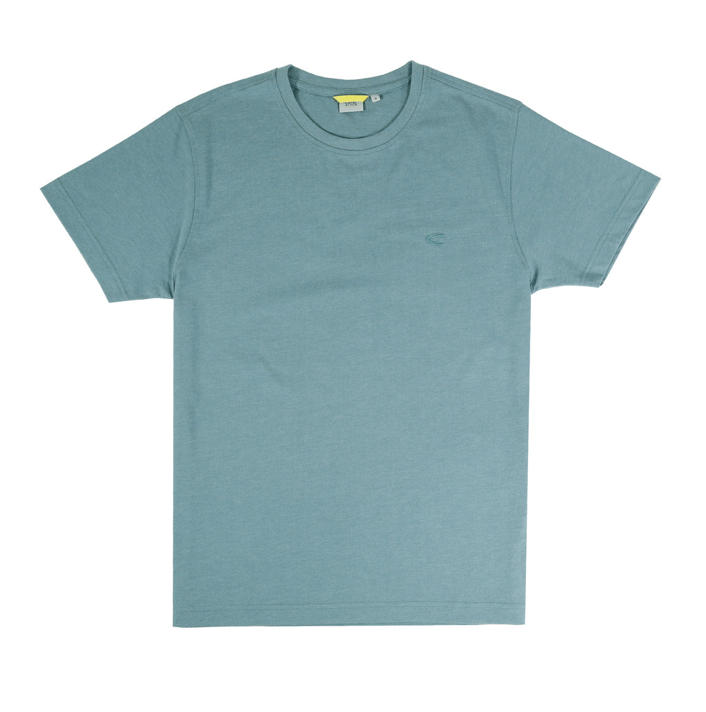 camel active | Short Sleeve T-Shirt in Regular Fit with Crew Neck | Blue Grey