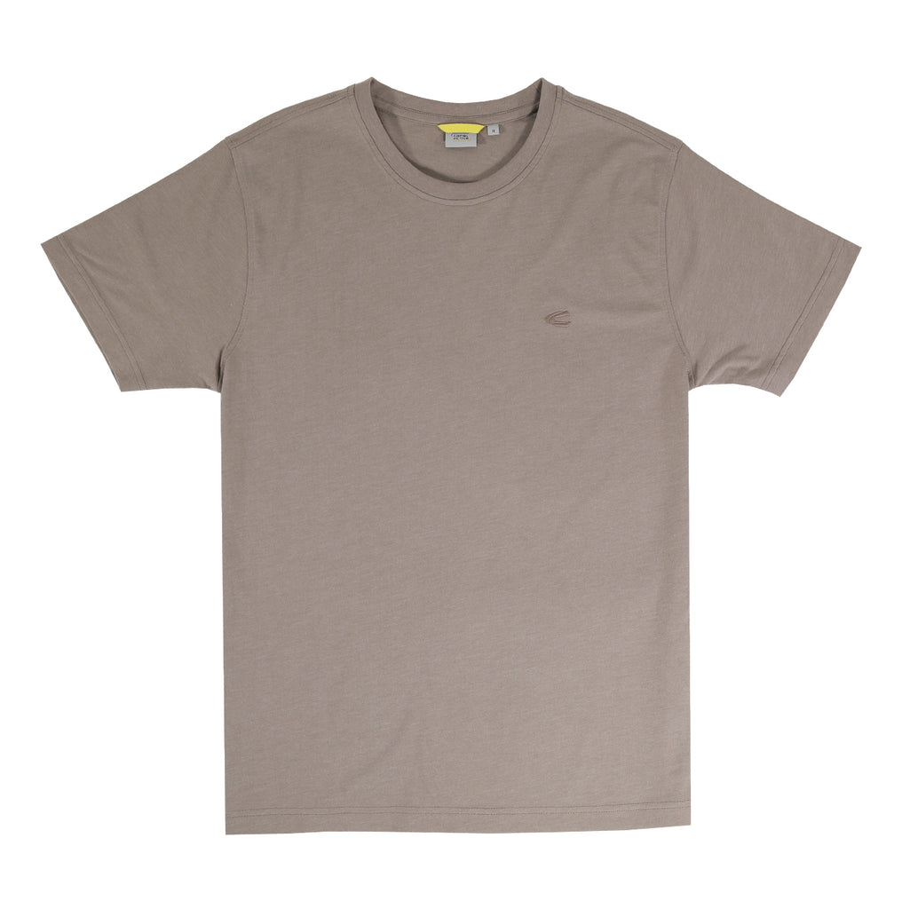 camel active | Short Sleeve T-Shirt in Regular Fit with Crew Neck | Coffee