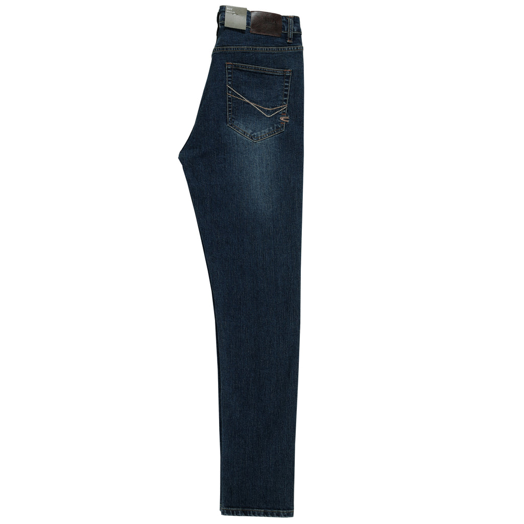 camel active | Jeans 802 Regular Fit in Cotton Stretch with 5 Pockets | Blue Washed
