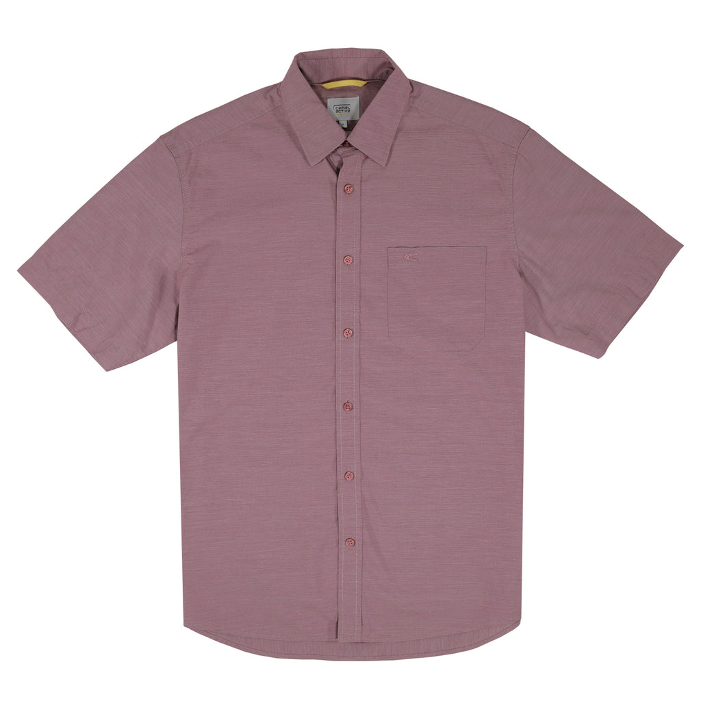 camel active | Short Sleeve Shirt in Regular Fit with Button Down Collar | Red