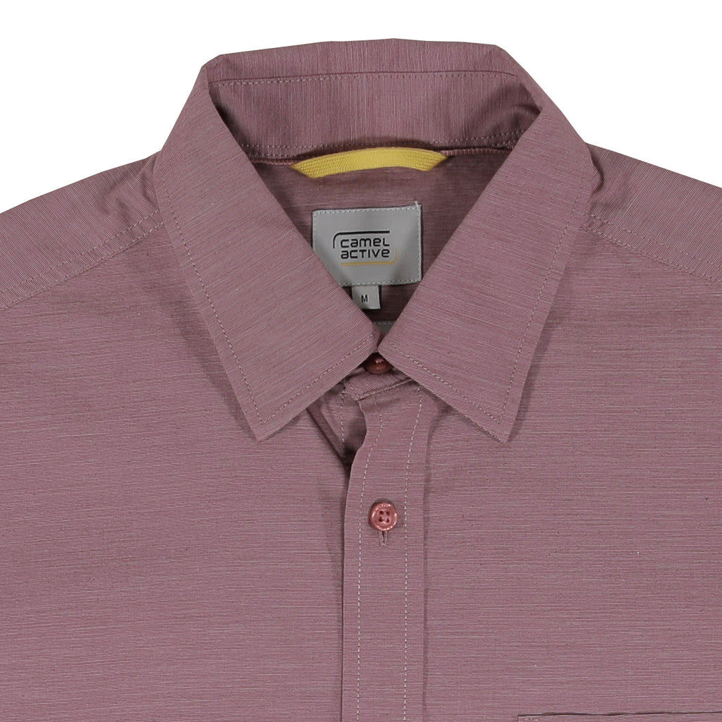 camel active | Short Sleeve Shirt in Regular Fit with Button Down Collar | Red