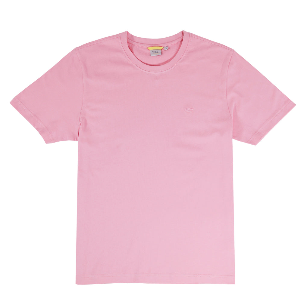 camel active | Short Sleeve T-Shirt Regular Fit Round Neck in Cotton Jersey | Rose