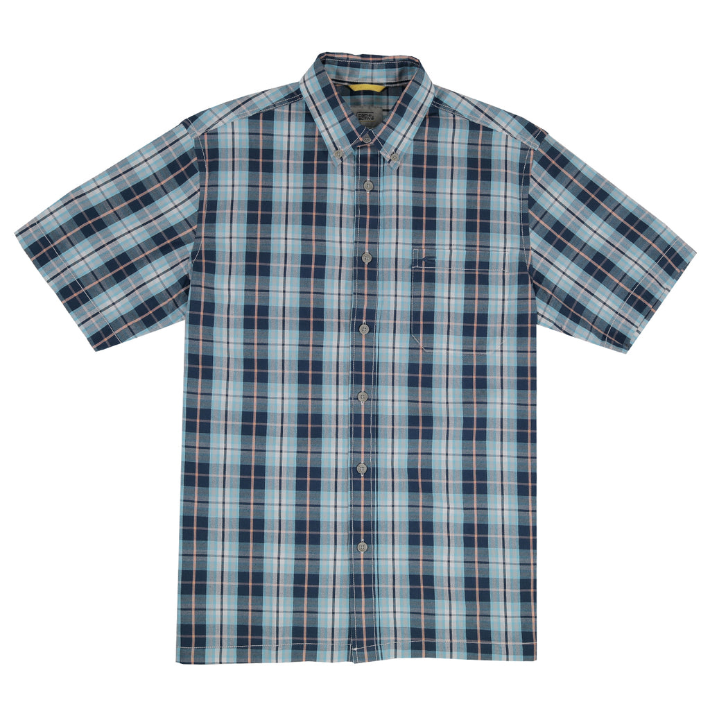 camel active | Short Sleeve Shirt in Regular Fit with Checkered | Blue