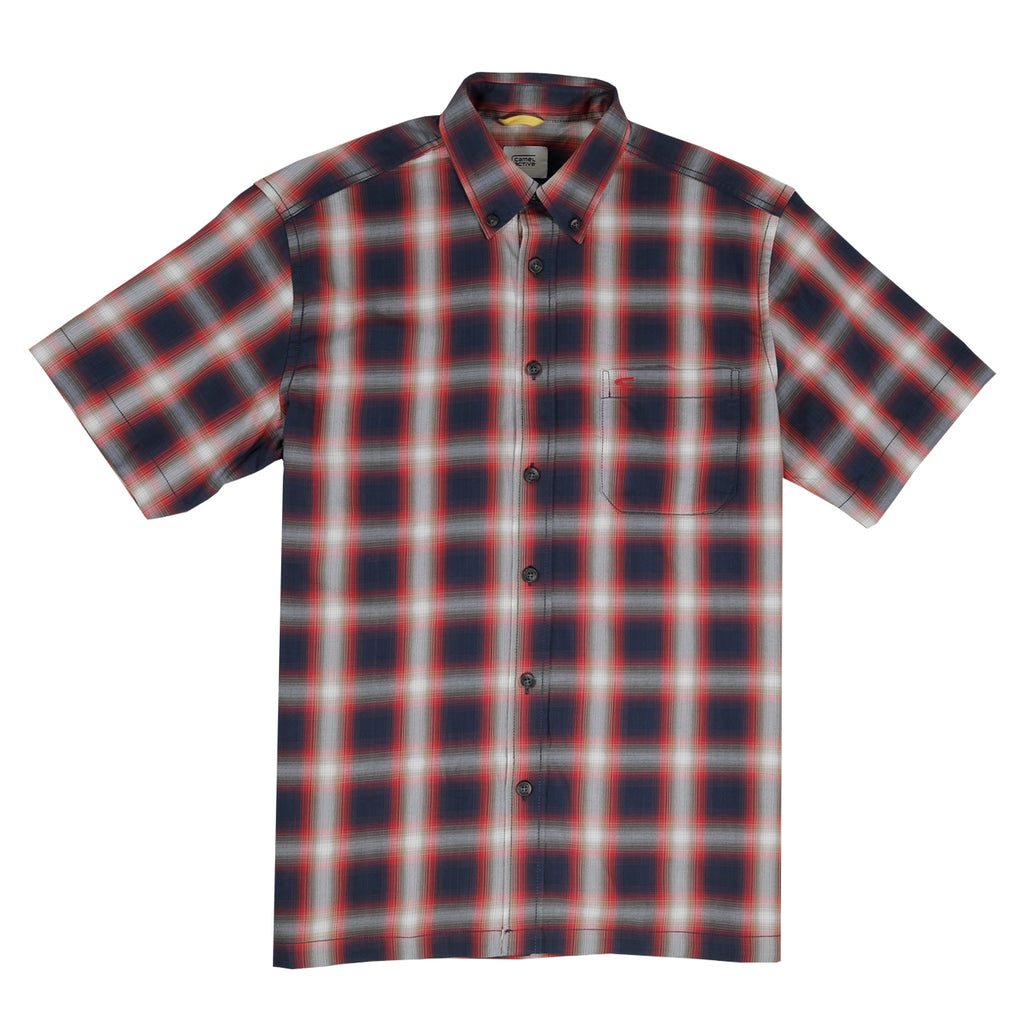 camel active | Short Sleeve Shirt in Regular Fit with Checkered | Navy Blue