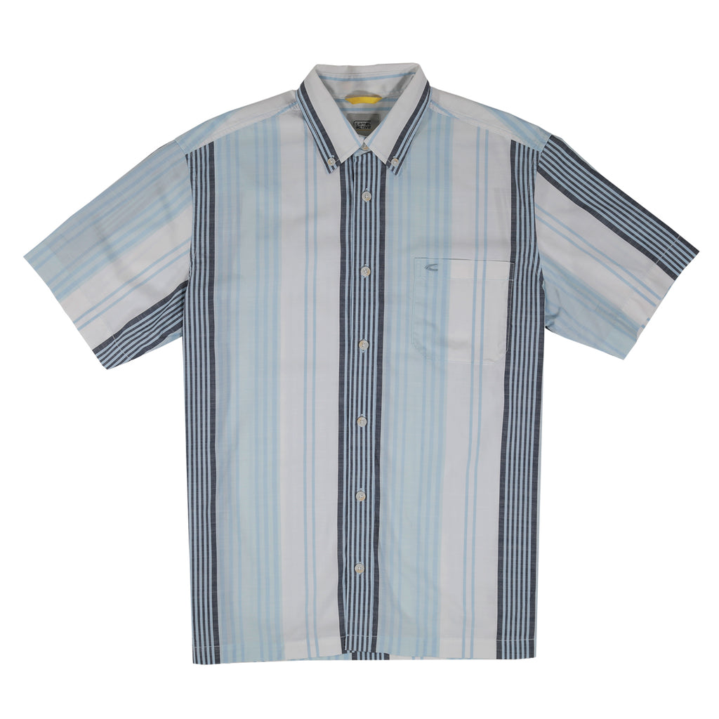 camel active | Short Sleeve Shirt in Regular Fit with Striped | Blue