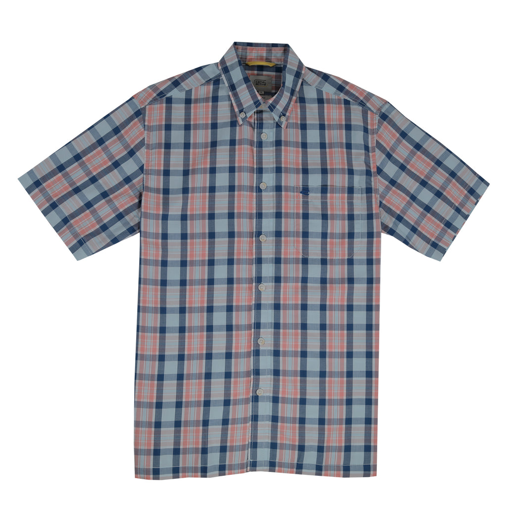 camel active | Short Sleeve Shirt in Regular Fit with Checkered | Apricot