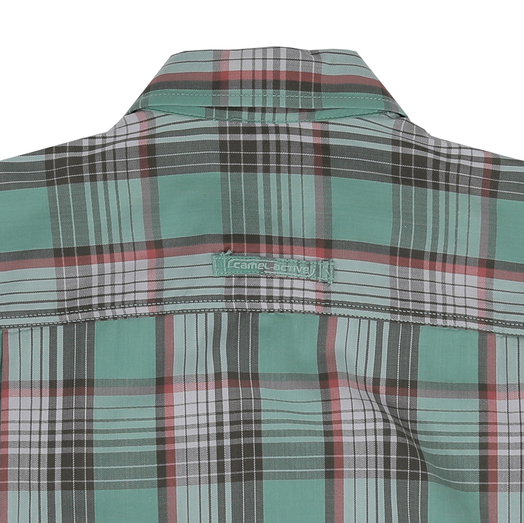camel active | Short Sleeve Shirt in Regular Fit with Checkered | Green
