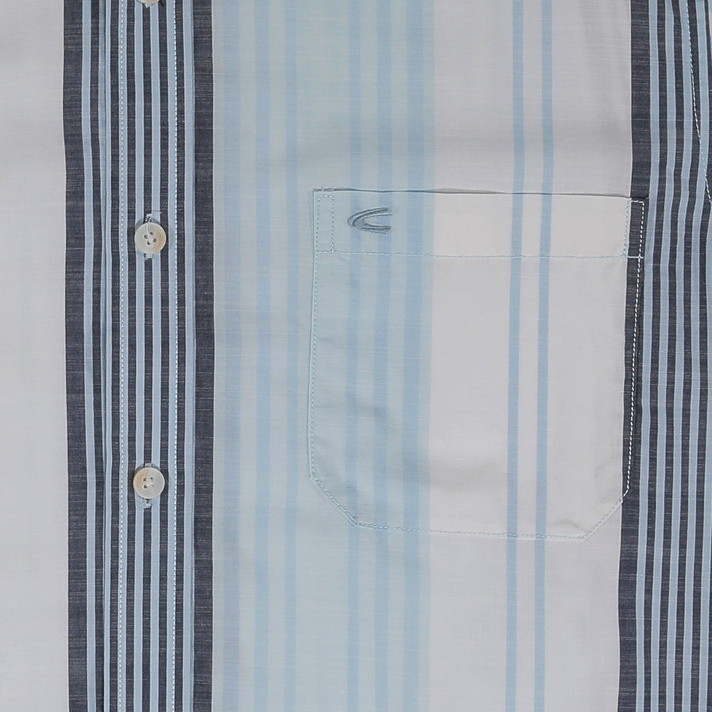 camel active | Short Sleeve Shirt in Regular Fit with Striped | Blue