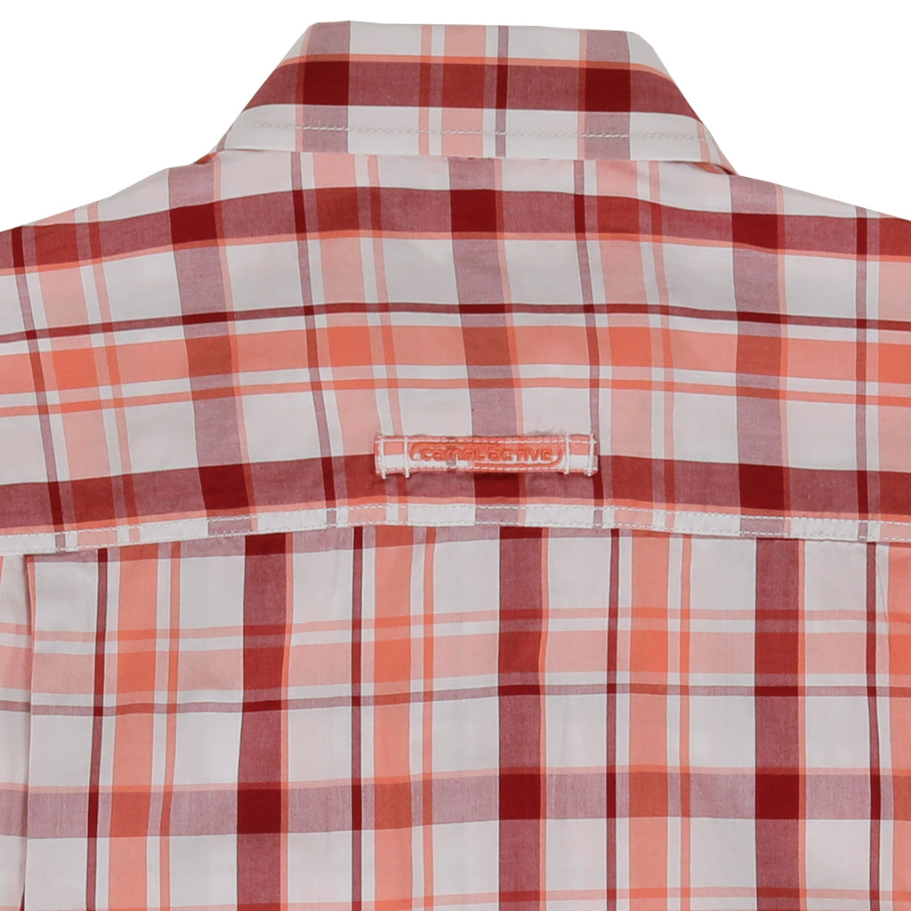 camel active | Short Sleeve Shirt Regular Fit with Button Down Collar in Cotton Poplin | Maroon