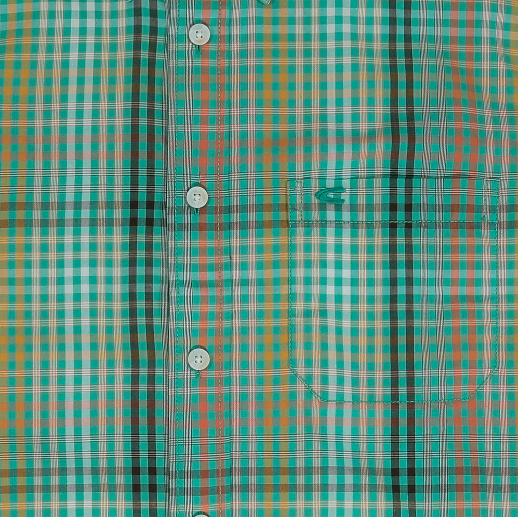camel active | Short Sleeve Shirt in Regular Fit with Checkered | Turquoise