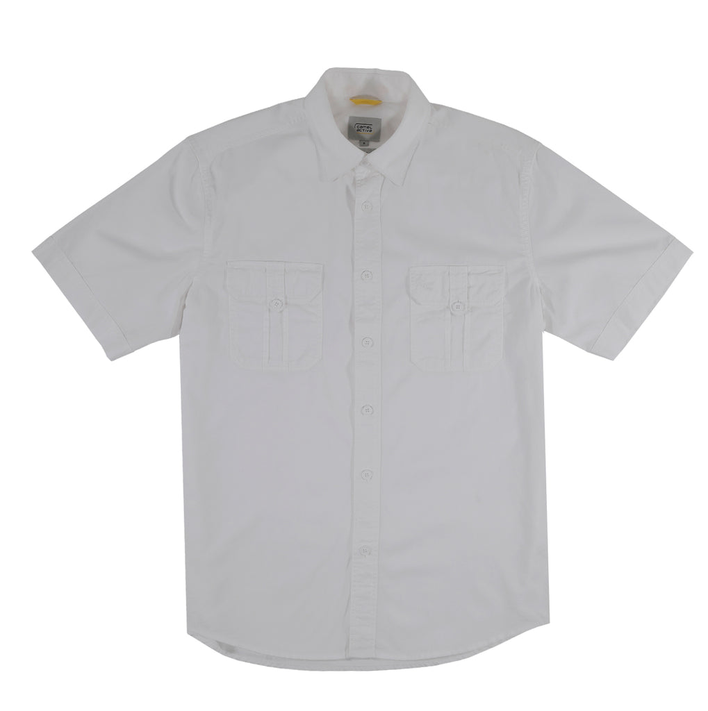 camel active | Short Sleeve Safari Shirt in Regular Fit | White